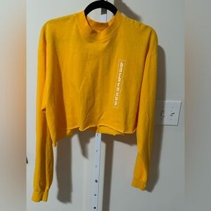 Yellow Cropped Sweatshirt